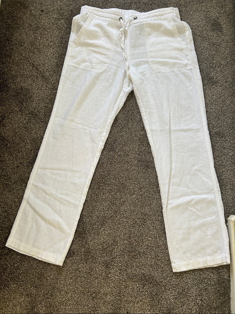 For Cynthia White Drawstring Lounge Joggers
